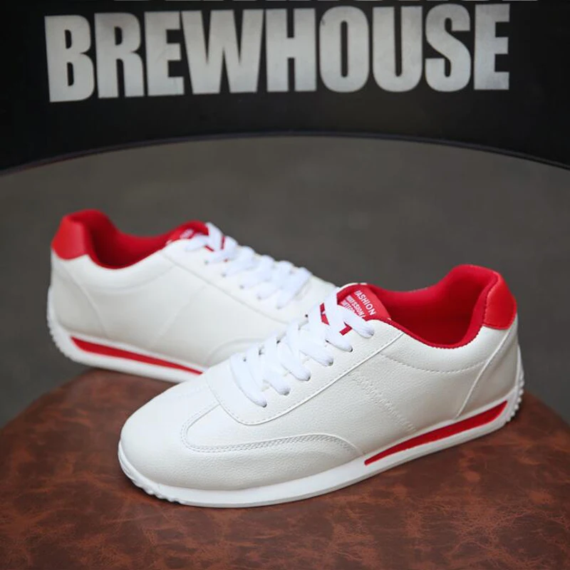 Мужская обувь на плоской подошве Новинка сезон осень для влюбленных пар кожаные