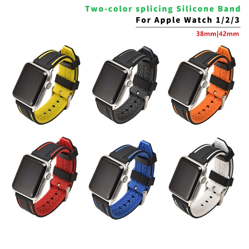 Ремешок BEAFIRY для Apple Watch Band 38 мм 42 44/40 мягкий силиконовый резиновый сменный