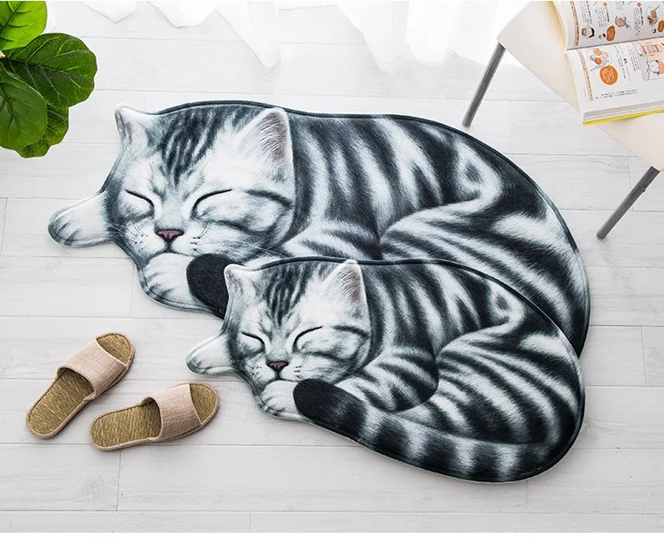 Новый большой домашний Коврик для йоги милый мультяшный округлый кошачий