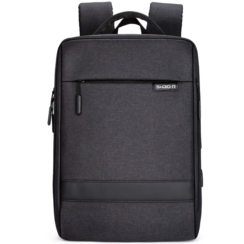 Black Backpack Мужской повседневный рабочий рюкзак с зарядкой от usb, вместительный, короткий, для путешествий, мужской, водонепроницаемый, для путешествий, сумки для багажа, 15,6 дюймов, рюкзак для ноутбука - Цвет: Black Backpack