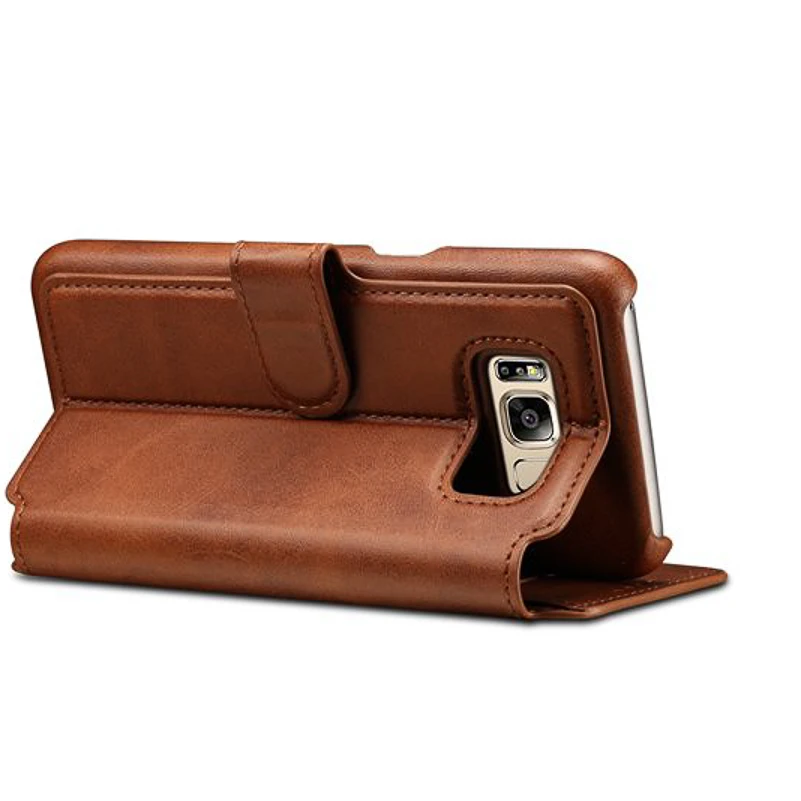 For Samsung S8 Plus Case PU Oil Wax Retro Texture Leather Flip Wallet Cover Multifunctional Phone Bags | Мобильные телефоны и