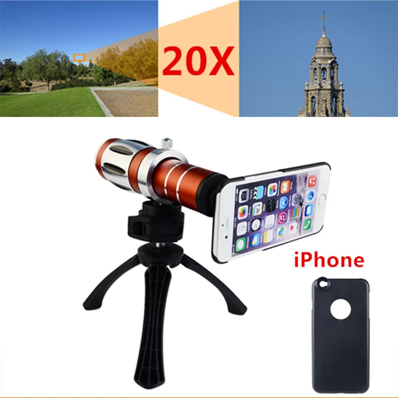 2017 New Mobile Phone Camera Lenses Kit 50X Metal Telescope Telephoto Zoom Lens For iPhone 4 4s 5 5s 6 6s 7 Plus Cases+ Tripod | Мобильные