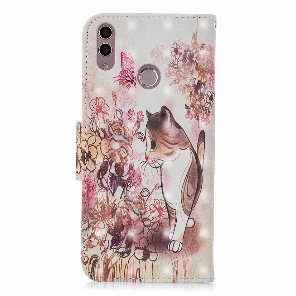 Чехлы с подставкой, кожаный чехол для huawei mate 10 20 Lite P10 P20 Pro Nova 3i P Smart Honor 8C Y5 Y6 Y7, слот для карт, бабочка D07Z