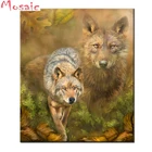Алмазная живопись, картина с изображением волка, джунглей, 5D, полная выкладка, вышивка крестиком