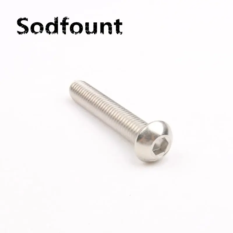 50pcs/Lot M5 yuan cup Half round head 304 Stainless Steel Hex Socket Head Cap Screw Bolts M5*8/10/12/16/18/20-60mm | Обустройство