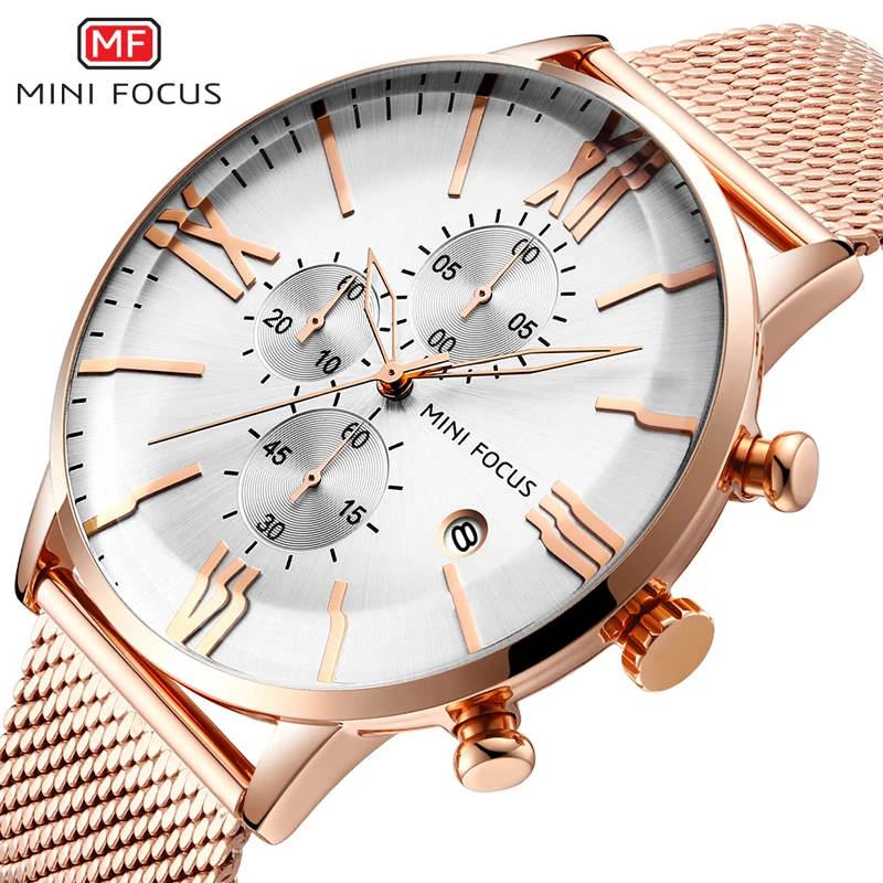 

Fashion Brands Chronograph Waches Men Quartz Sport Watch Waterproof Rose Gold Luxury Business montre homme saat erkekler 2019