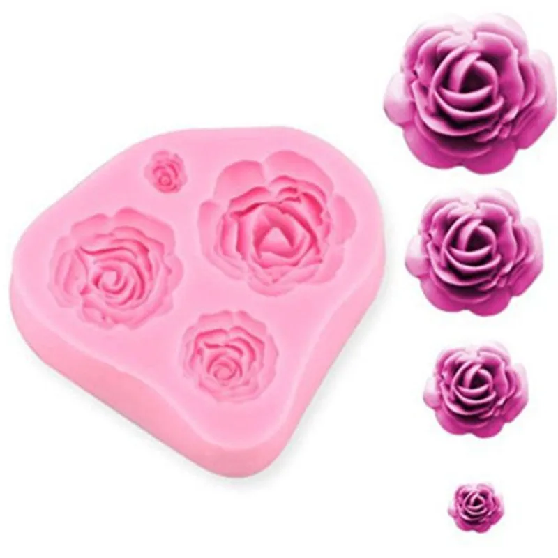 Выпечка кондитерских изделий Инструменты 3d Роза Цветок Силиконовые Мыло Форма