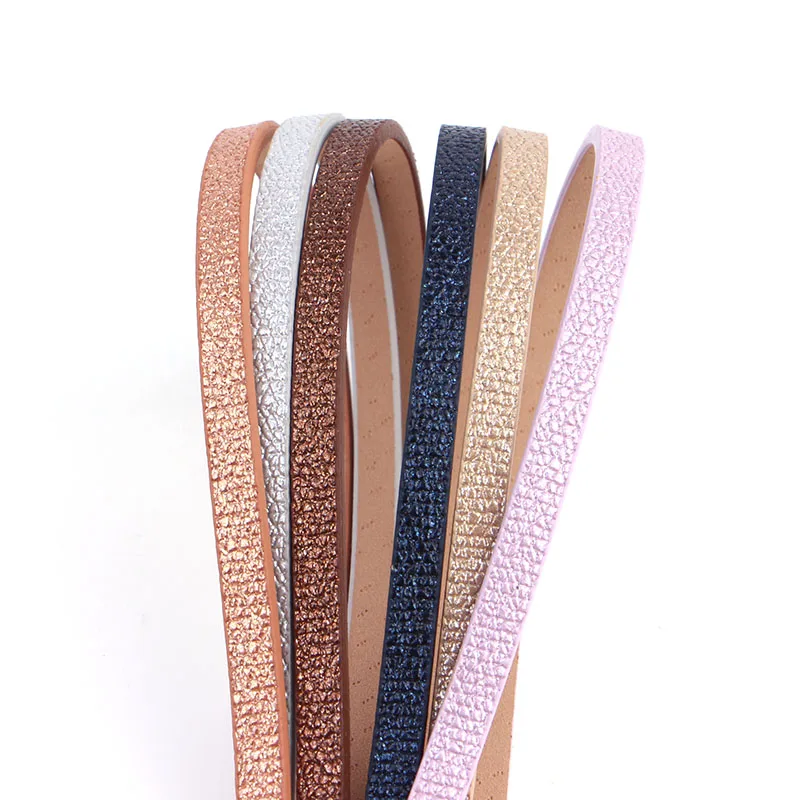 1Meter x 5mm Light Fake Leather Cord Bonded Leather Rope Jewelry Findings Accessories Jewelry Making For Bracelet Diy Hand Made