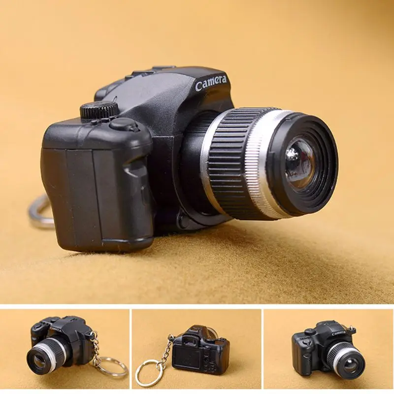 Creative Super Mini Sound Camera LED Keychain Pendant Cute DIY Art Craft Plastic Key Ring Decor New Year Valentine Birthday Gift