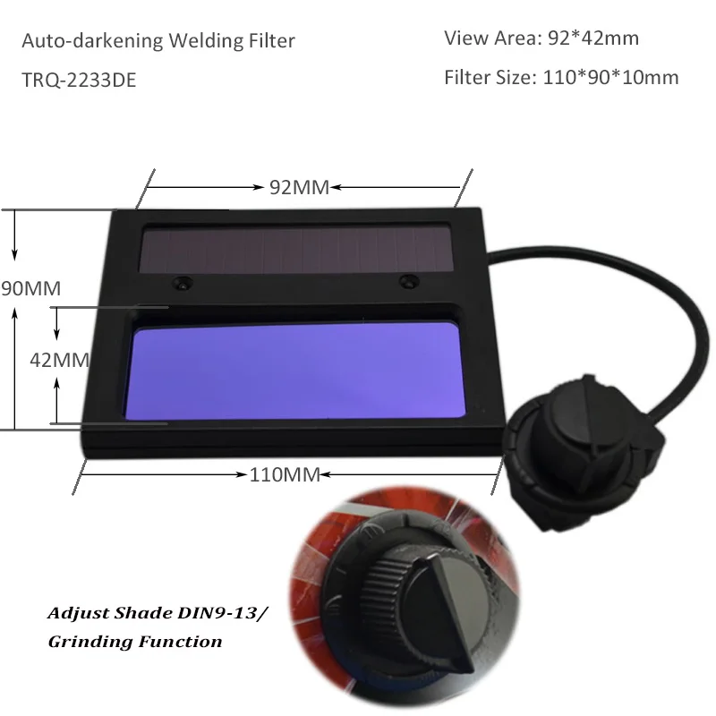 

Automatic Darkening Welding Mask Delay Time PP Chameleon Filter Full Protector Equipment Weld Helmet TRQ-HS01-2233DE