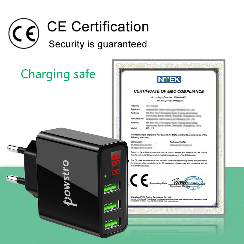Зарядное устройство для телефона 3 порта USB настенное зарядное дорожный адаптер