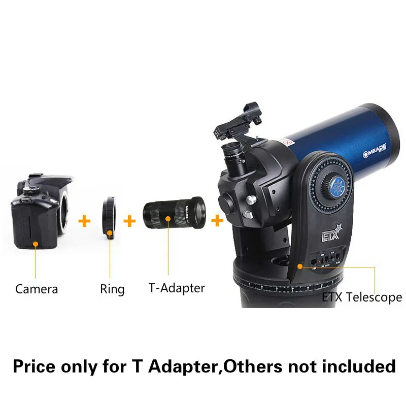 MEADE SLR camera T Интерфейс адаптер удлинитель металлический рукав для MEADE ETX 80/90/125 Профессиональный астрономический телескоп