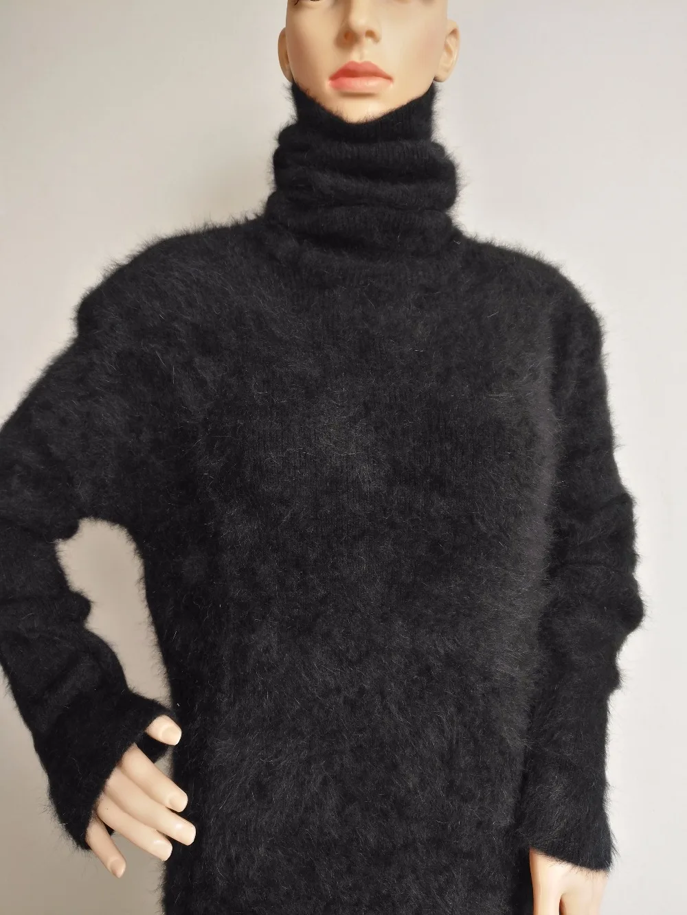 New Women's Mink Cashmere Sweater Knitted Sweater Long Length Women Dress Sweater Ladies Coat Free Delivery Z461
