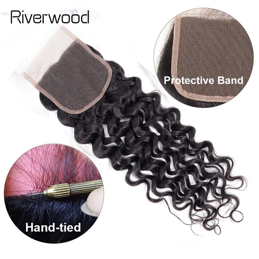 Речное дерево волнистые волосы вплетаемые пряди с закрытием 4*4 свободная часть