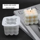 Силиконовая форма в виде кубической свечи, маленькая форма для помадки, форма для торта, для выпечки, подвеска для автомобиля, пластырь