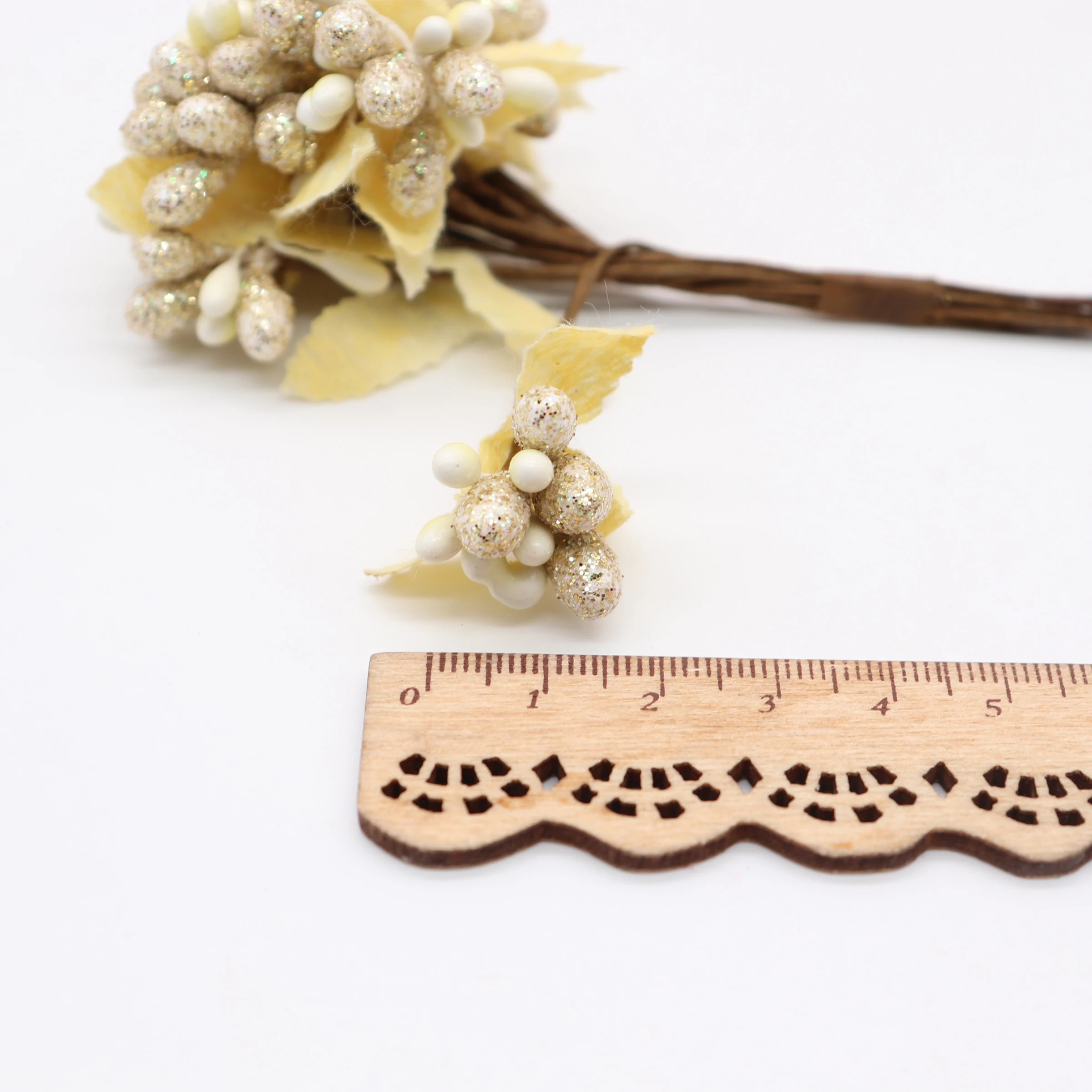 10 шт. Золотая пудра с жемчужинами|Искусственные и сухие цветы| |