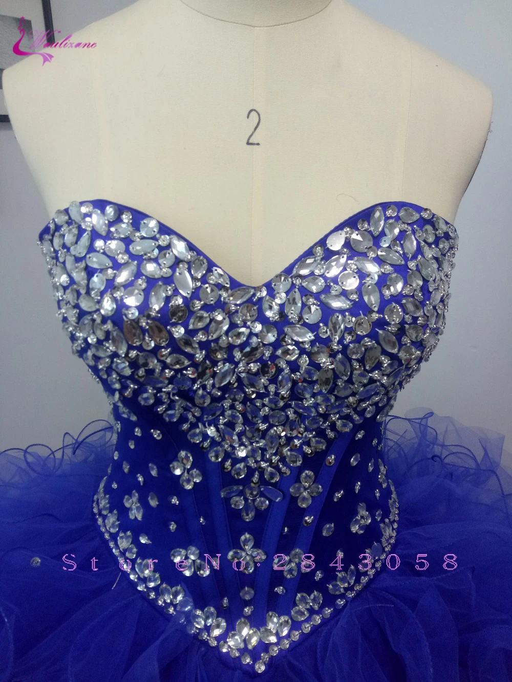Waulizane яркие цвета бальное платье Quinceanera с задрапированная органза оборками Милая