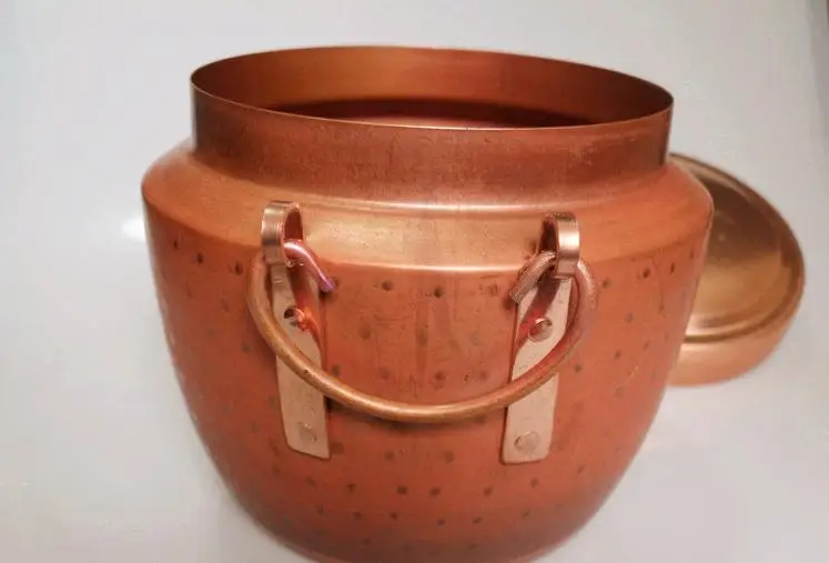 Горшок для тушения из чистой меди ретро-горшок приготовления пищи хамдема