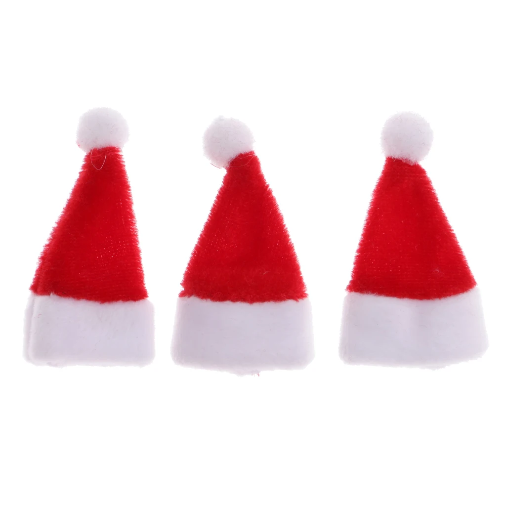 

Dollhouse Miniature Christmas Santa Claus Hat 1/12 Scale Mini Christmas Hat for Children Xmas Gift Decoration Dolls Accessories