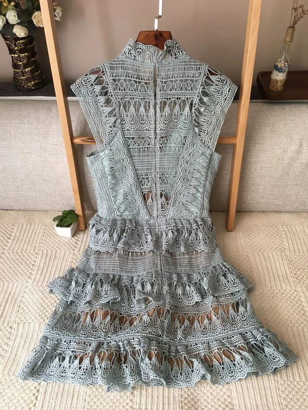 High Quality Self Portrait Dress 2018 Women's Summer Designer Sleeveless Waist Hollow Out Lace Boho Vestidos E797 Женская одежда