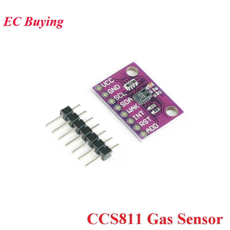 

Gas Sensor Carbon Dioxide Detection Sensor Module CCS811 CO2 eCO2 TVOC Air Quality Detecting IIC I2C CJMCU-811 Electronic DIY