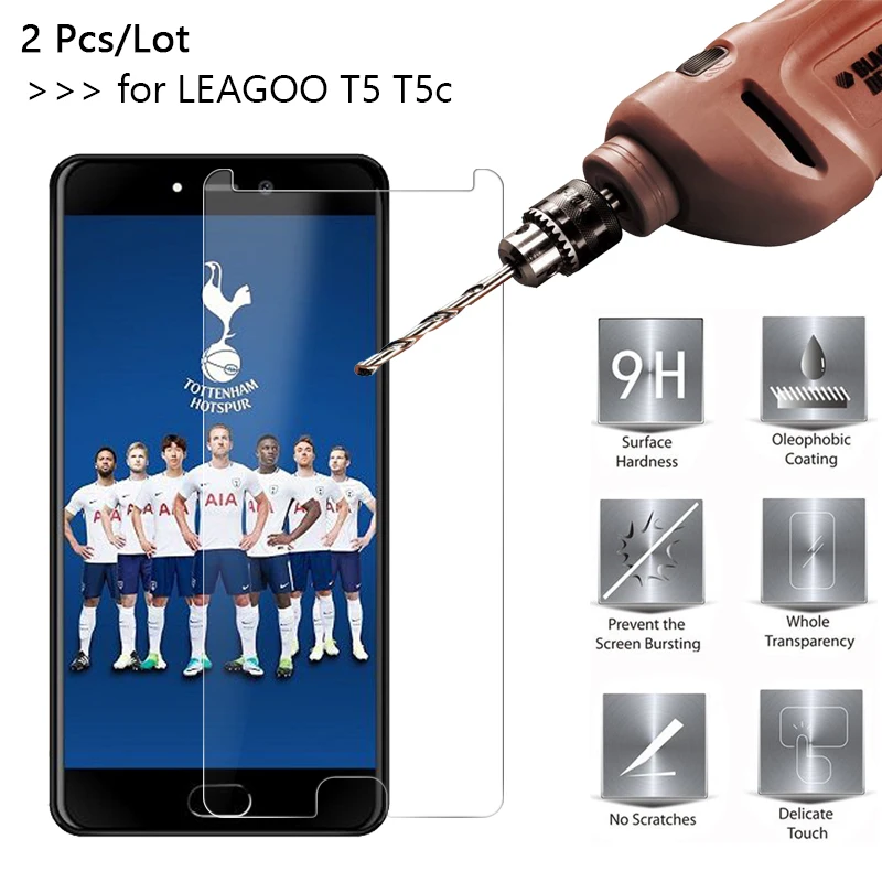 2 шт./лот 2.5D 0 26 мм 9H Премиум Закаленное стекло для Leagoo T5 T5C 5 дюймов Защитная пленка
