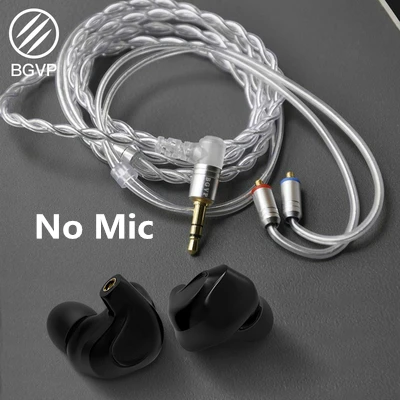 no Mic-black BGVP DMG HIFI наушники 2DD+ 4BA гибридные IEM технологии в уши с MMCX сменный кабель дизайн корпус из алюминиевого сплава - Цвет: no Mic-black