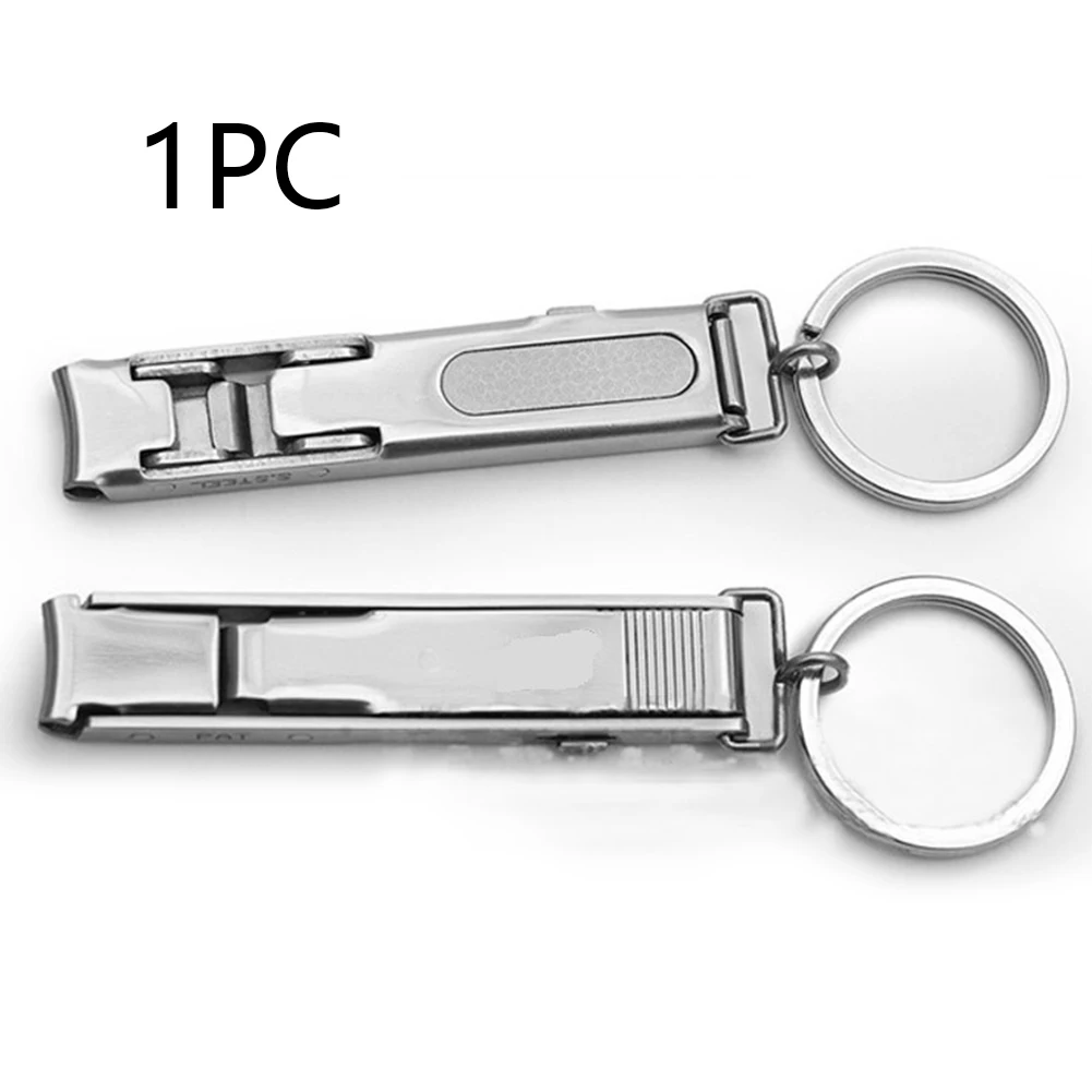 Тонкий серебристый нержавеющий прочный карманный с кольцом для ключей