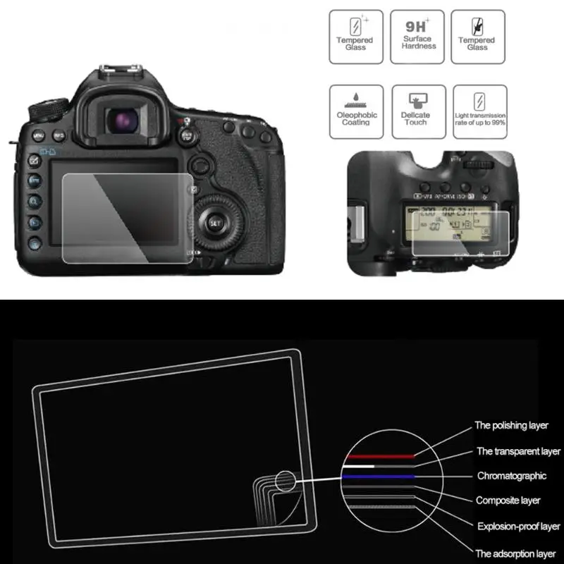 ЖК-экран протектор DSLR камера защитная пленка против царапин защитный чехол с закаленным стеклом ЖК-пленка для Nikon D750 Canon 80D