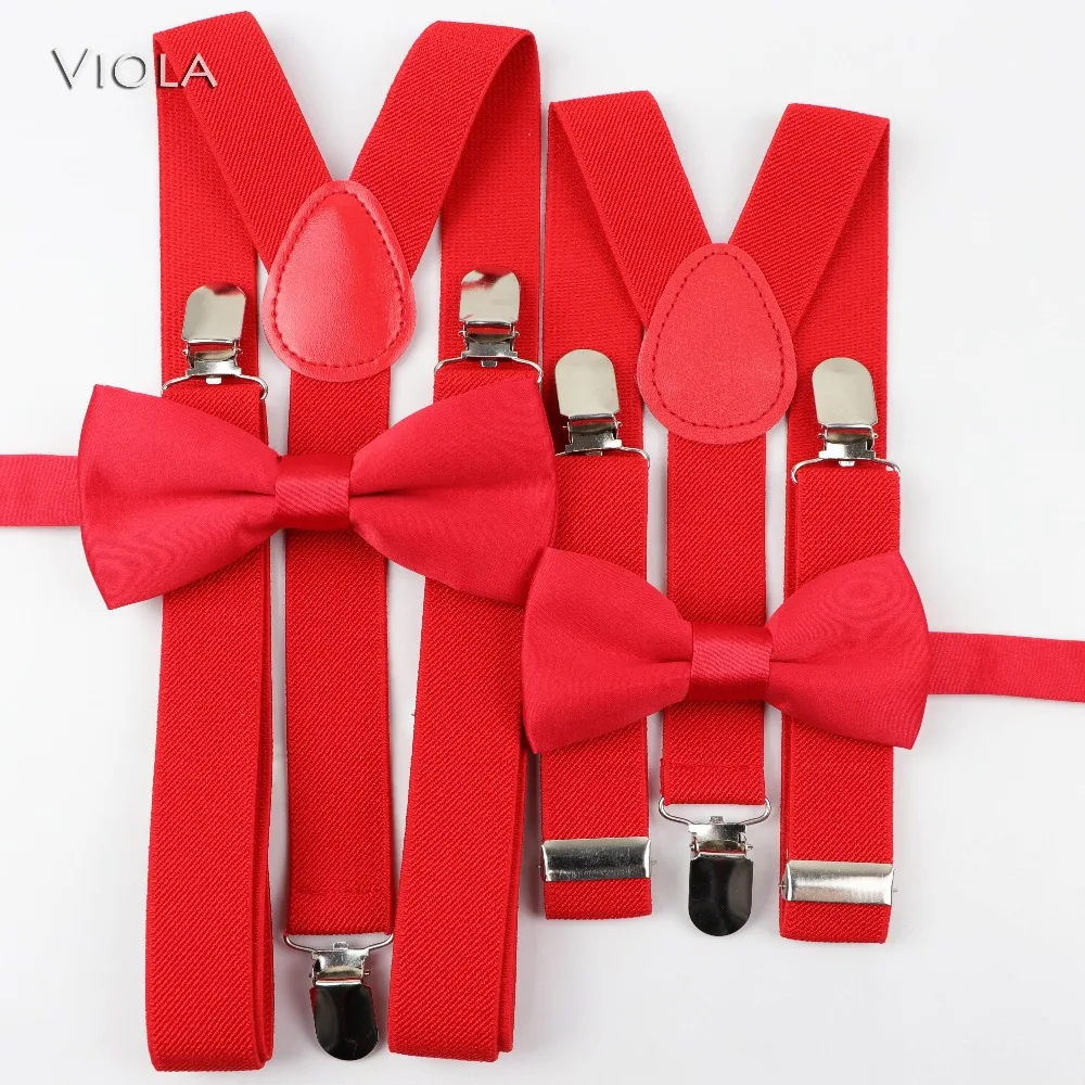 Матовые однотонные красочные подтяжки для родителей и детей наборы бантиков Y
