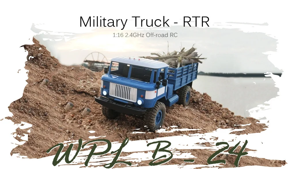 WPL B 24 1:16 пульт дистанционного управления военный грузовик 4 колеса внедорожный B24