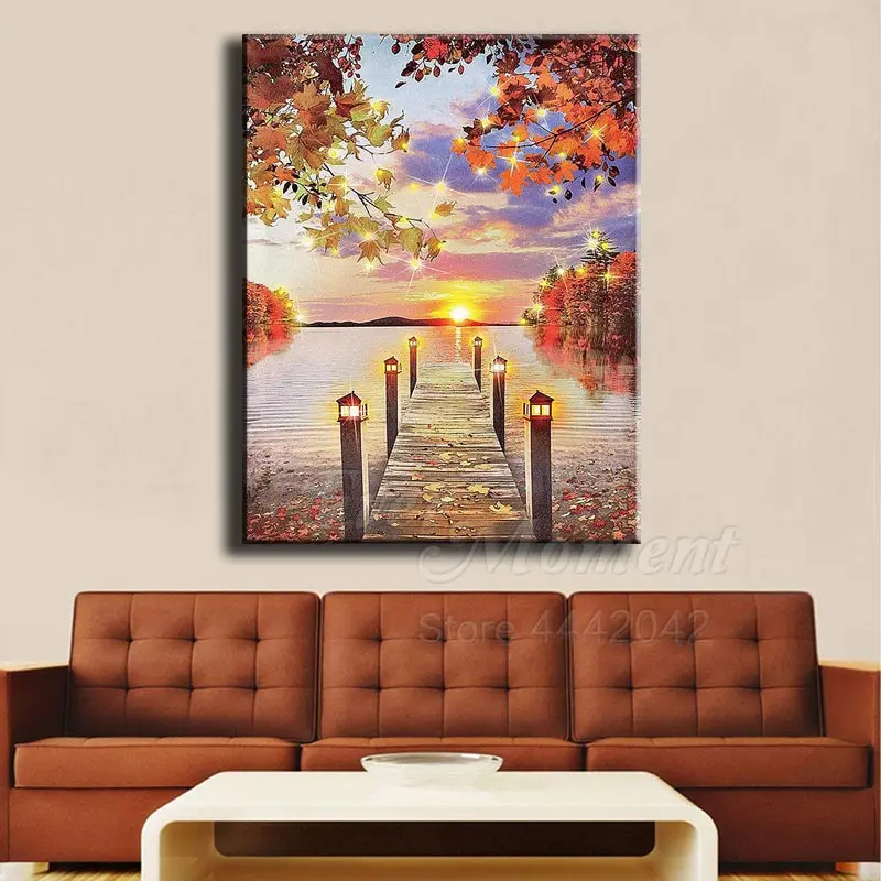 Когда нибудь момент алмазов картина мост светильник оставить ручной работы