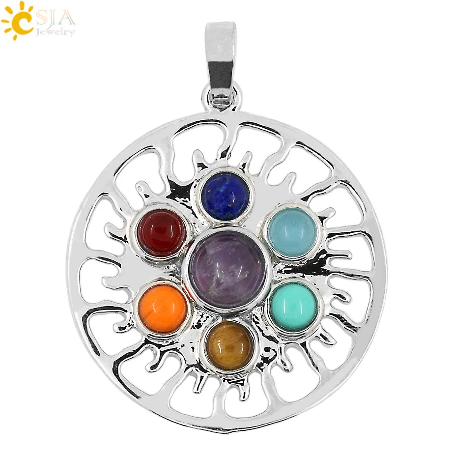 CSJA 2015 рейки Φ 7 символов чакр каменная подвеска ювелирные изделия амулет