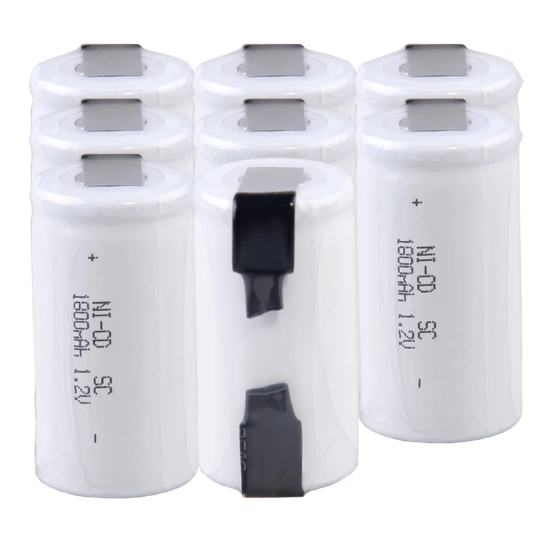 Реального ёмкость 8 шт. аккумулятор SC 1 2 в батареи перезаряжаемые 1800 мАч nicd