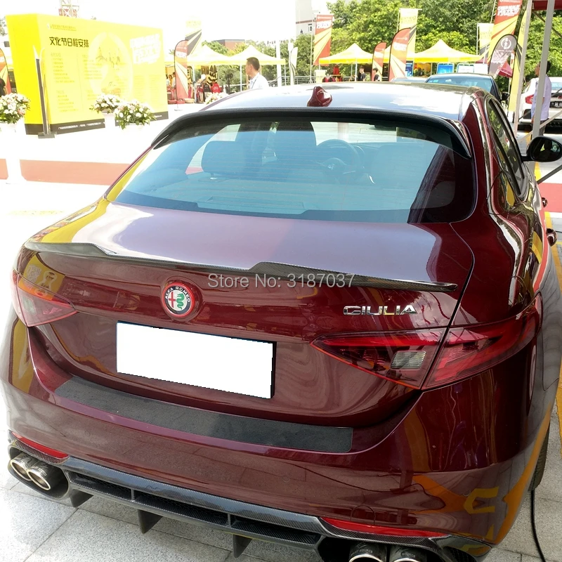 Спойлер для Alfa Romeo Giulia-, спойлер на заднюю крышу из углеродного волокна, крыло багажника, крышка для губ, автомобильный Стайлинг