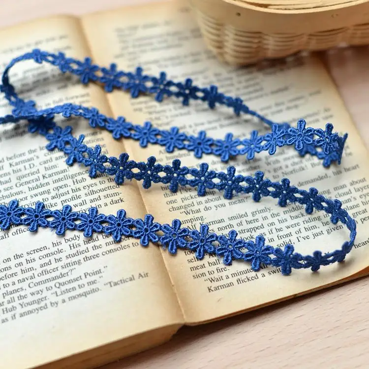 F200 Синий Цветы растворим кружева ручной работы одежды аксессуары материал