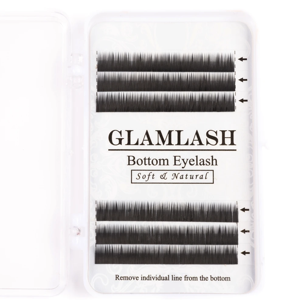 Накладные ресницы GLAMLASH J Crul толщина 0 10 накладные для бровей черного цвета мягкие