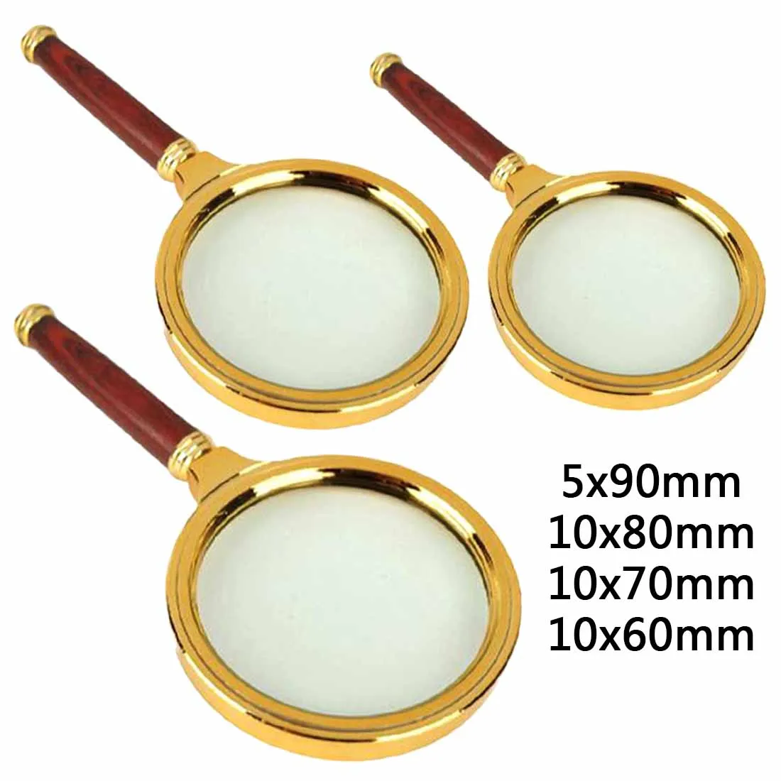 

Magnifying Glass 10X/5X Handheld 90mm/80mm/70mm/60mm Loupe Portable Magnifier for Jewelry Newspaper Reading Handheld Magnifier