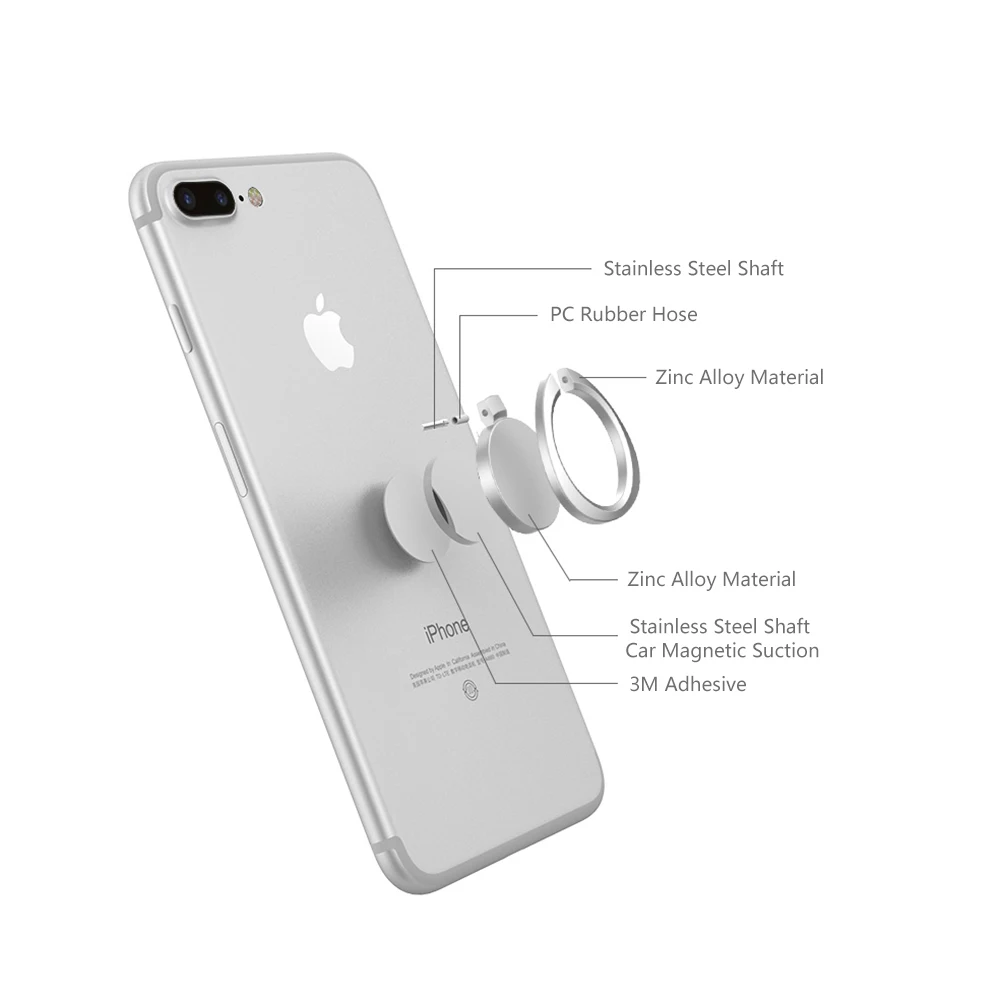 POWSTRO Phone Ring Holder Triangular Metal Original 360 Degree Rotatable Desk Stand Anti Drop Finger | Мобильные телефоны и