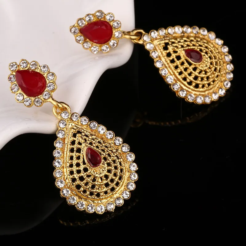 Комплект из колье и серёг золотистого цвета в турецком стиле|african wedding jewelry|jewelry sets
