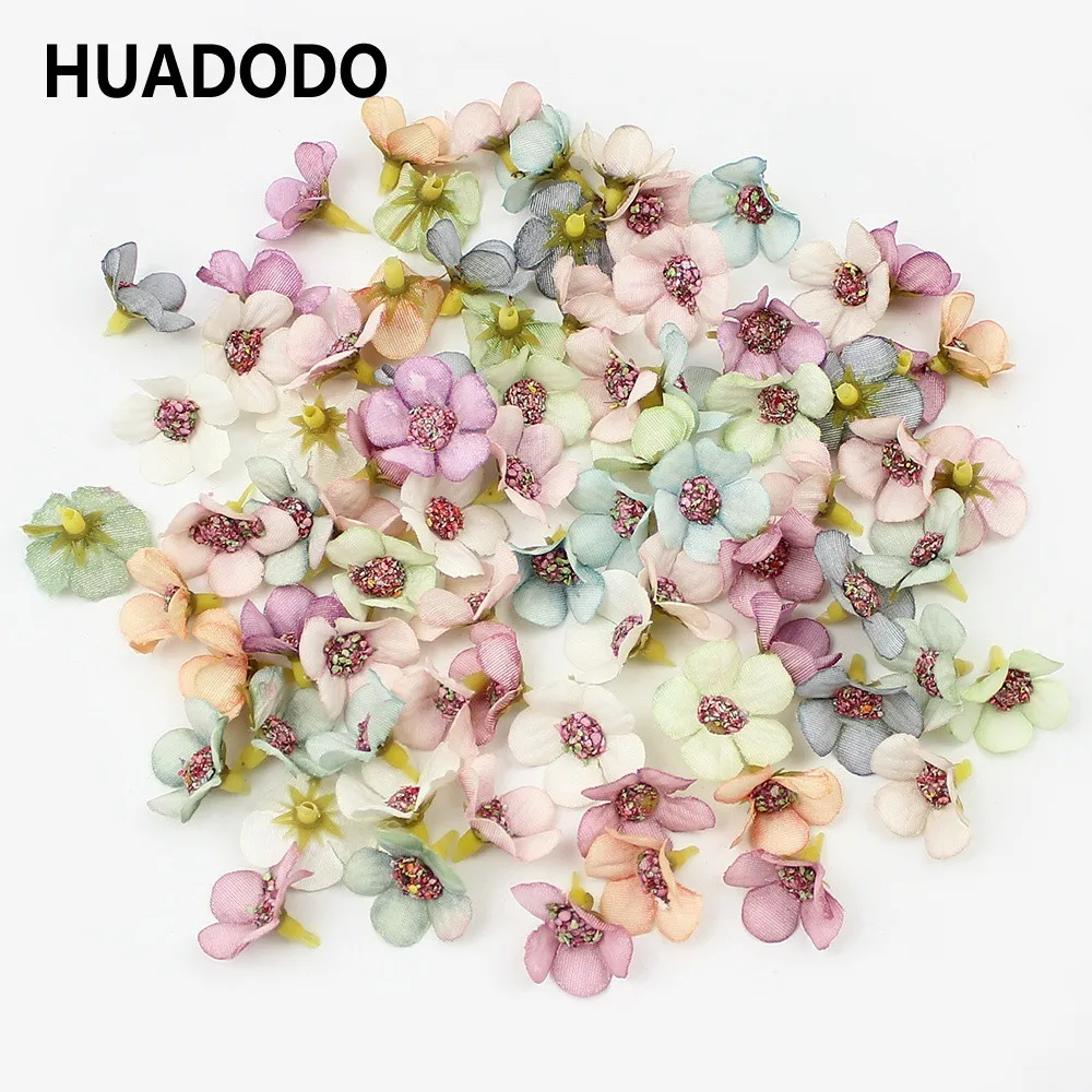 HUADODO 50 шт. 2 см разноцветные цветы в виде ромашек искусственные мини для венков