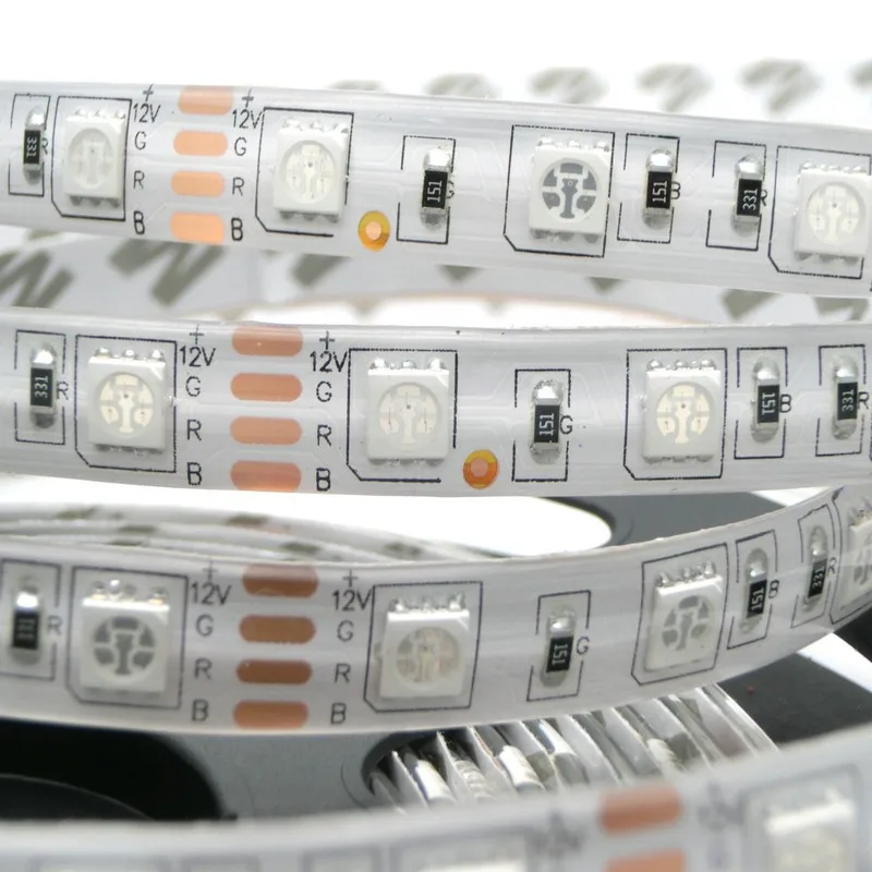 Светодиодный светильник smd 5050 водонепроницаемый ip65 dc 12v 300led 5m 6500k 3000k RGB холодный белый теплый белый красный синий зеленый желтый Светодиодная лента