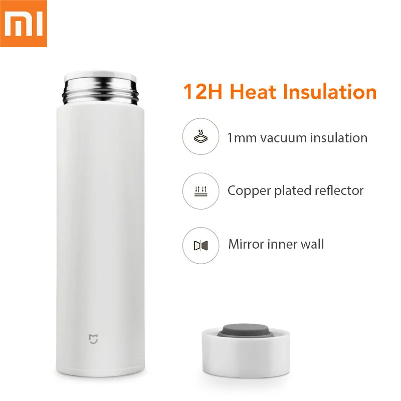 

Вакуумные чашки Xiaomi Mijia, 12 часов, горячая Распродажа, нержавеющая сталь 316L, изолированная кружка, бутылка для напитков, 500 мл, 17 унций