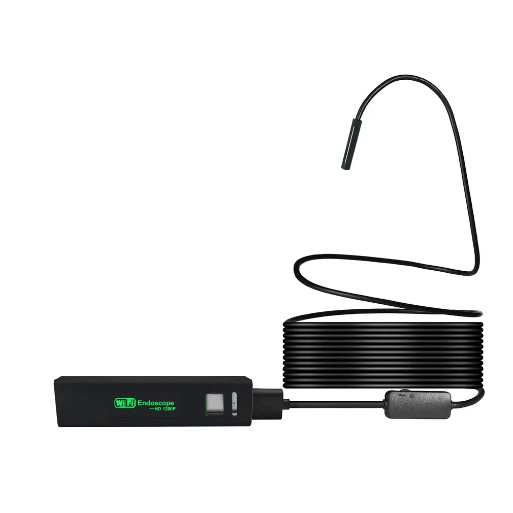 Новый wifi эндоскоп камера HD 1200P 5 м водонепроницаемый 110A жесткий провод 8 мм