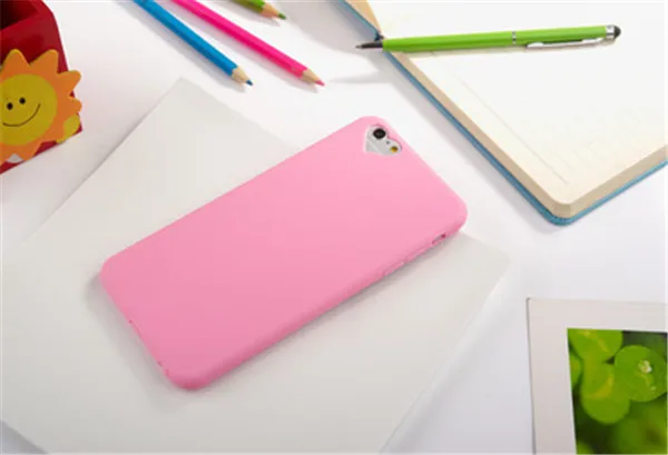 Pink Чехол для телефона для iPhone 6, 6s, 7, 8 Plus, 5, 5S, SE, модный, карамельный, сплошной цвет, сердце, мягкий силиконовый чехол для iPhone 8, чехол для телефона - Цвет: Pink