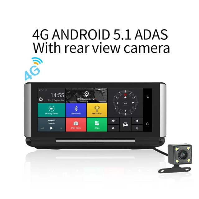 4G with rearcam Anfilite 4G ADAS dashcam зеркало заднего вида DVR 1080P Dash камера Android gps навигация ночное видение двойной объектив Автомобильный видеорегистратор - Название цвета: 4G with rearcam