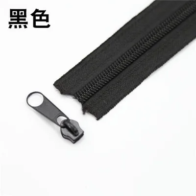 black 5 м 5# нейлоновые катушки молнии для DIY Швейные сумки обувь, одежда аксессуары 24 цвета доступны - Цвет: black