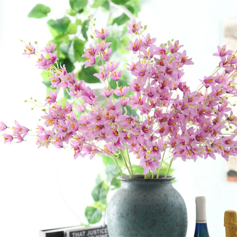 84 см Искусственный Тройник Орхидея длинные ветки шелковые цветы праздничные