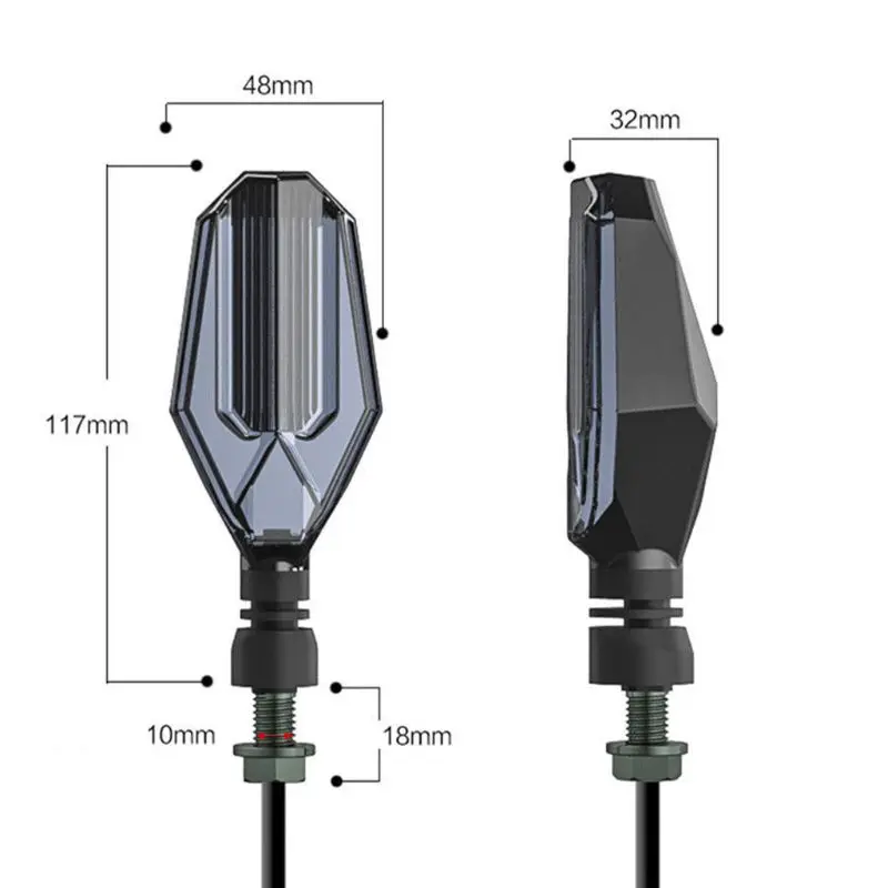 2Pcs 12v LED Motorcycle Turn Signal Light Running Lamp Bright Indicator Moto Clignotant Blinker For Daytime Night |