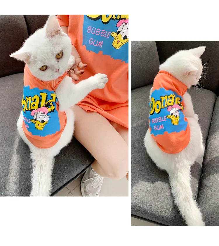 Летняя футболка для домашних животных Одежда для французского кота для бульдога Чихуахуа милые толстовки с капюшоном костюм для родителей и детей, футболка с Мопсом